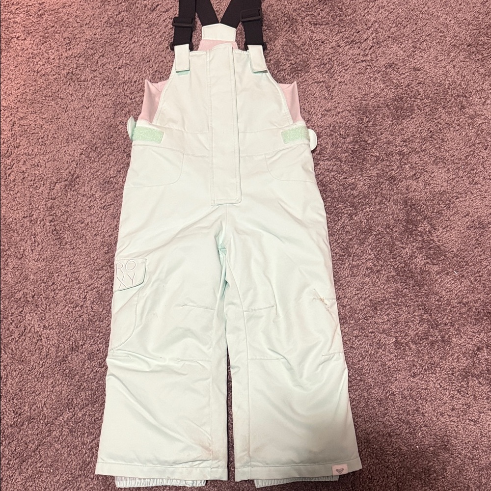 Roxy Girls Light Green Snow Bib Jumpsuit